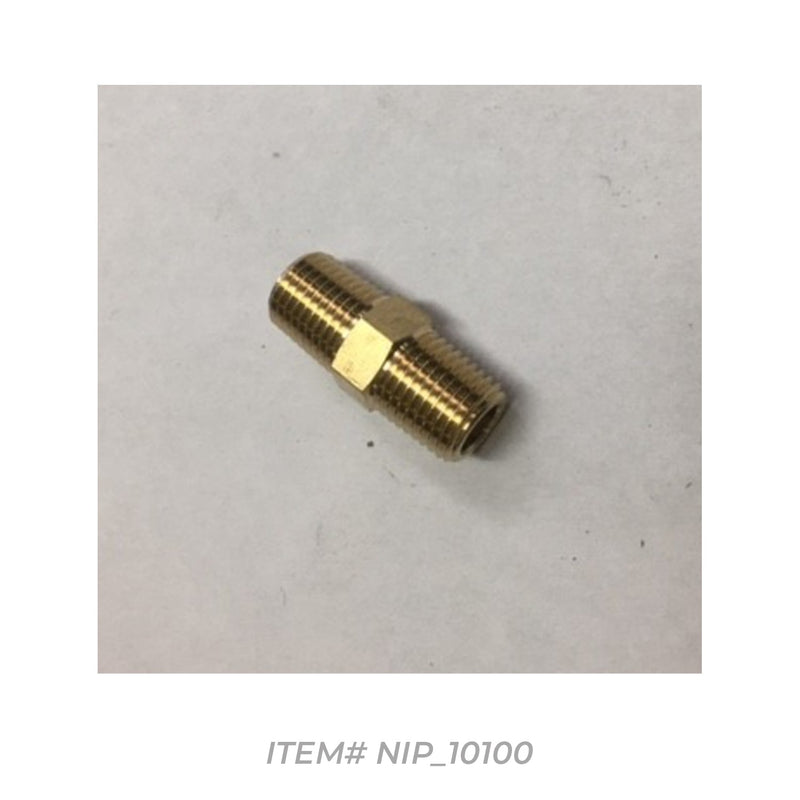 Nipple = 1/4" BRASS HEX NIPPLE 