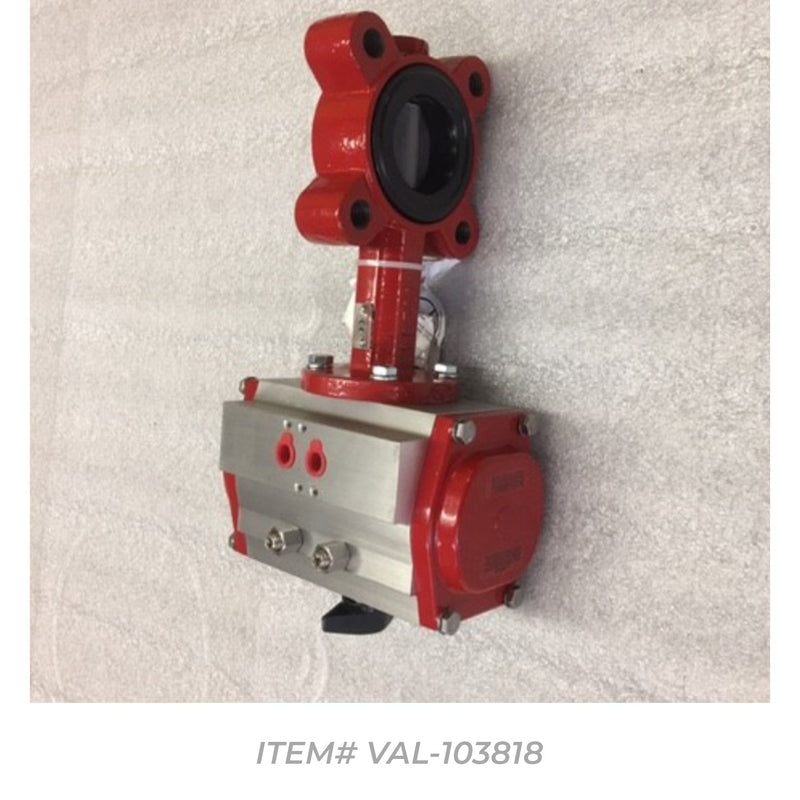 2" ACTUATED LUG TYPE BUTTERFLY VALVE AIR TO SPRING  EPDM SEAT 